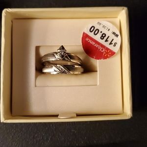 Size 7 Sterling Silver Diamond Accent Set Ring